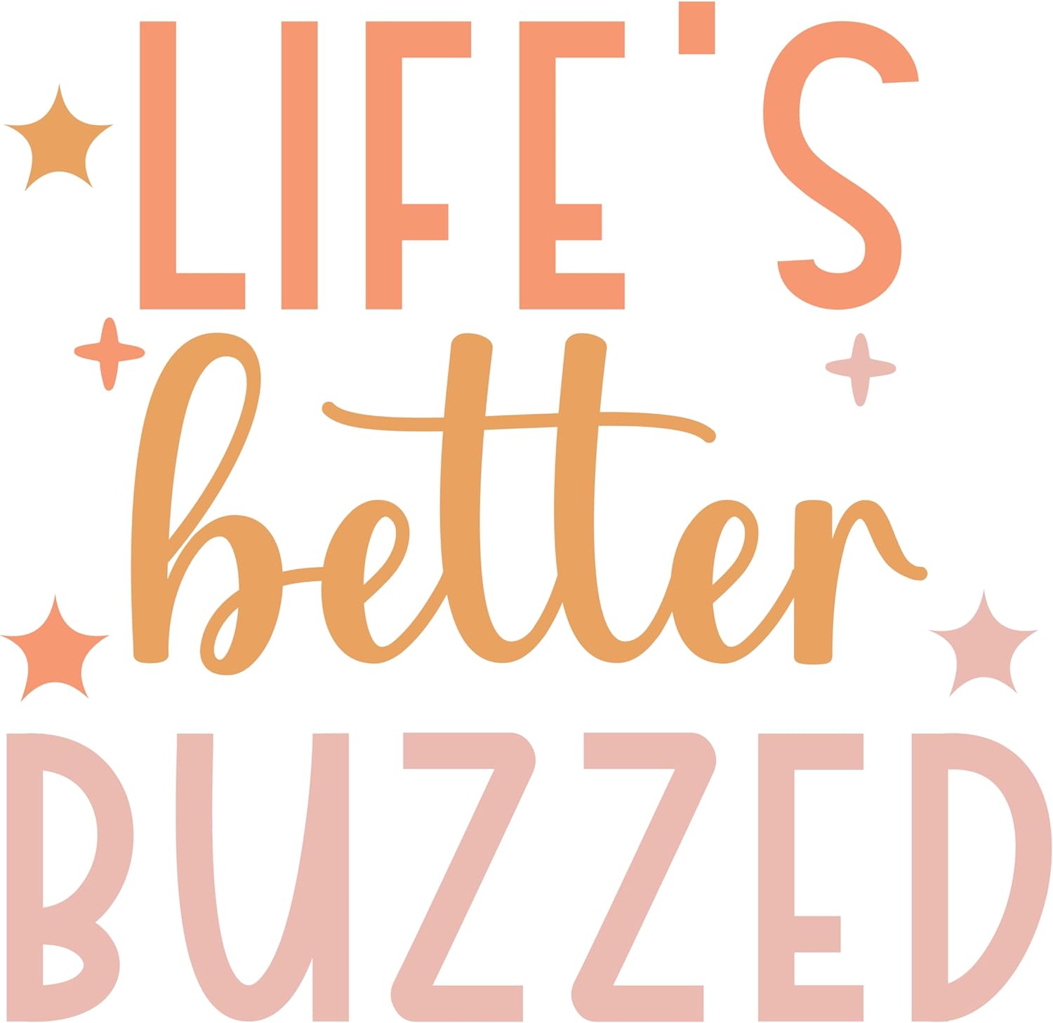 Inspirational Quote "Lifes Better Buzzed" Motivational Sticker Vinyl Decal Motivation Stickers- 5" Vinyl Sticker Waterproof