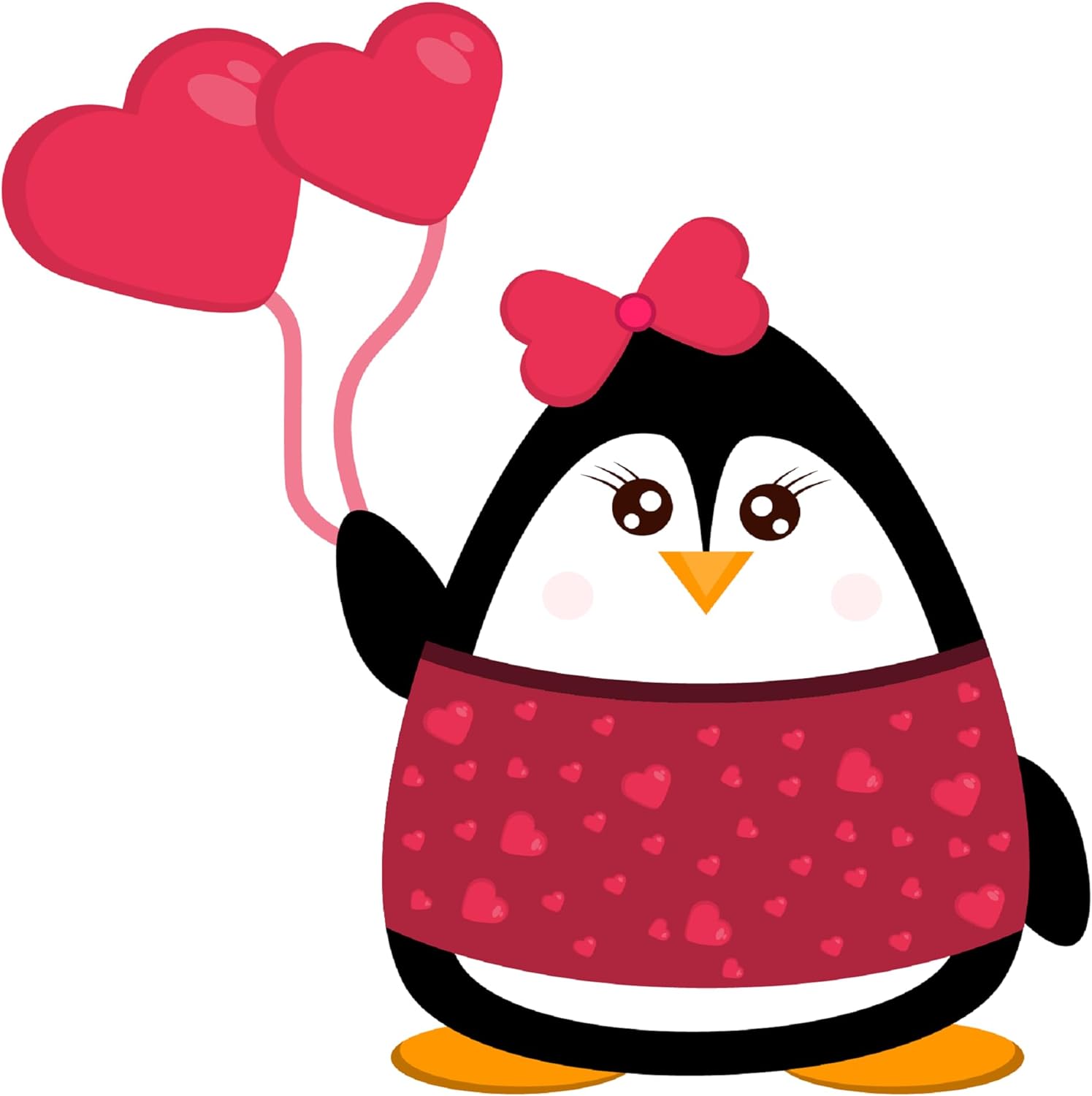 Inspirational Quote Cute Penguin Holding Heart Ballon Motivational Sticker Vinyl Decal Motivation Stickers- 5" Vinyl Sticker Waterproof