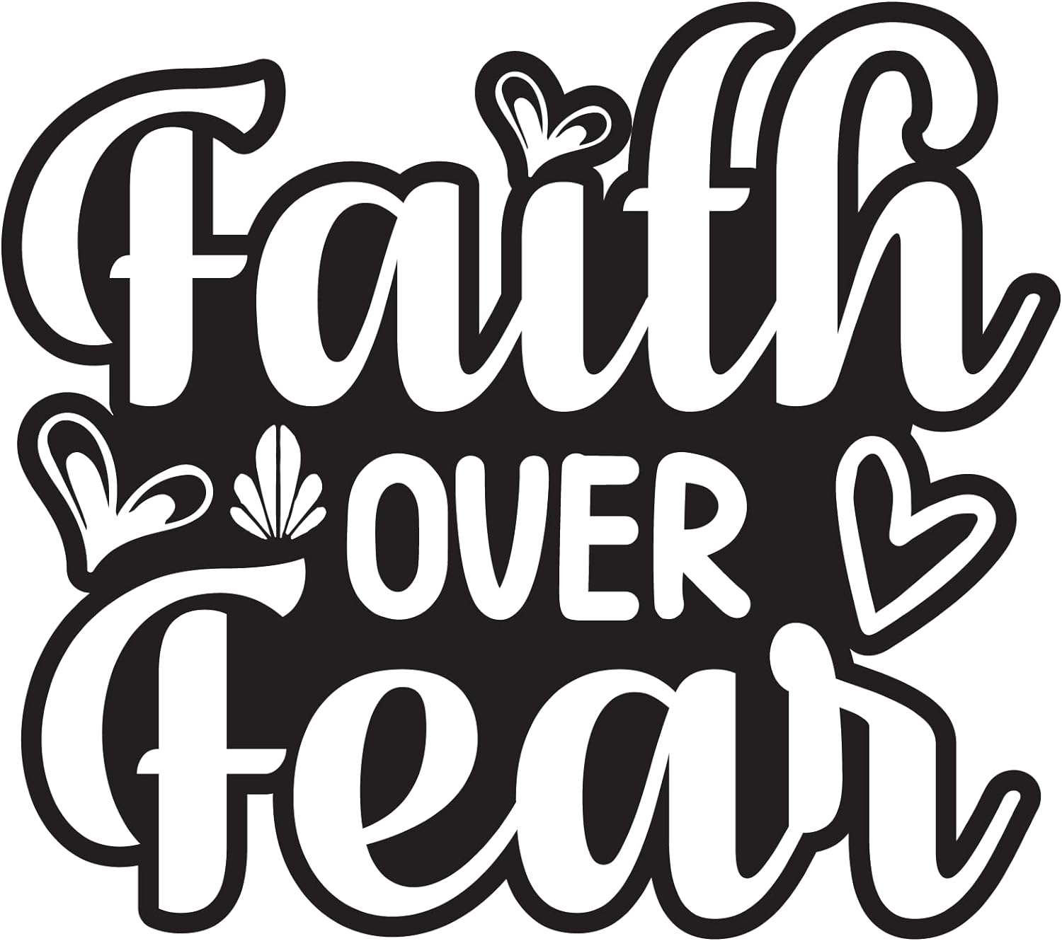 Inspirational Quote "Faith Over Fear, Great Gift Sticker" Motivational Sticker Vinyl Decal Motivation Stickers- 5" Vinyl Sticker Waterproof