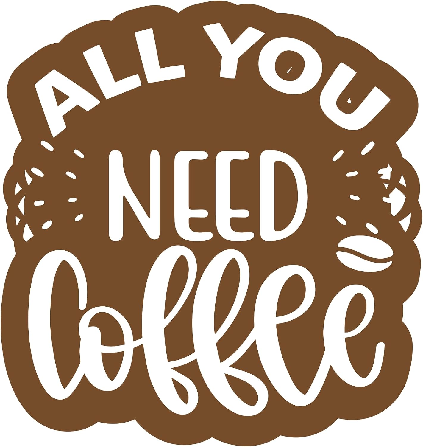 Inspirational Quote "All You Need Coffee" Motivational Sticker Vinyl Decal Motivation Stickers- 5" Vinyl Sticker Waterproof