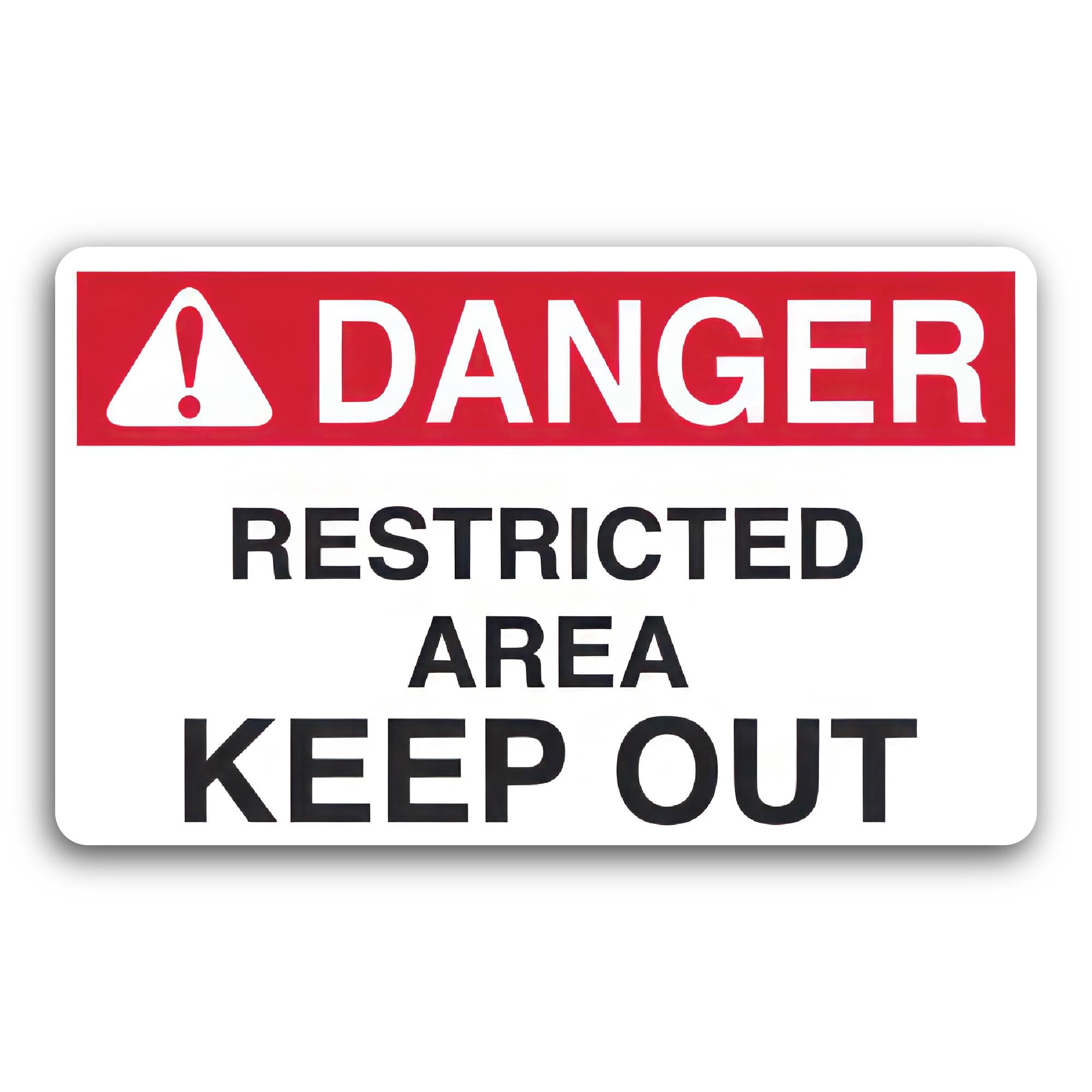 2 (Pieces) 3" and 5" Danger Restricted Area Keep Out Decal Sticker, Waterproof Vinyl Decals for Many