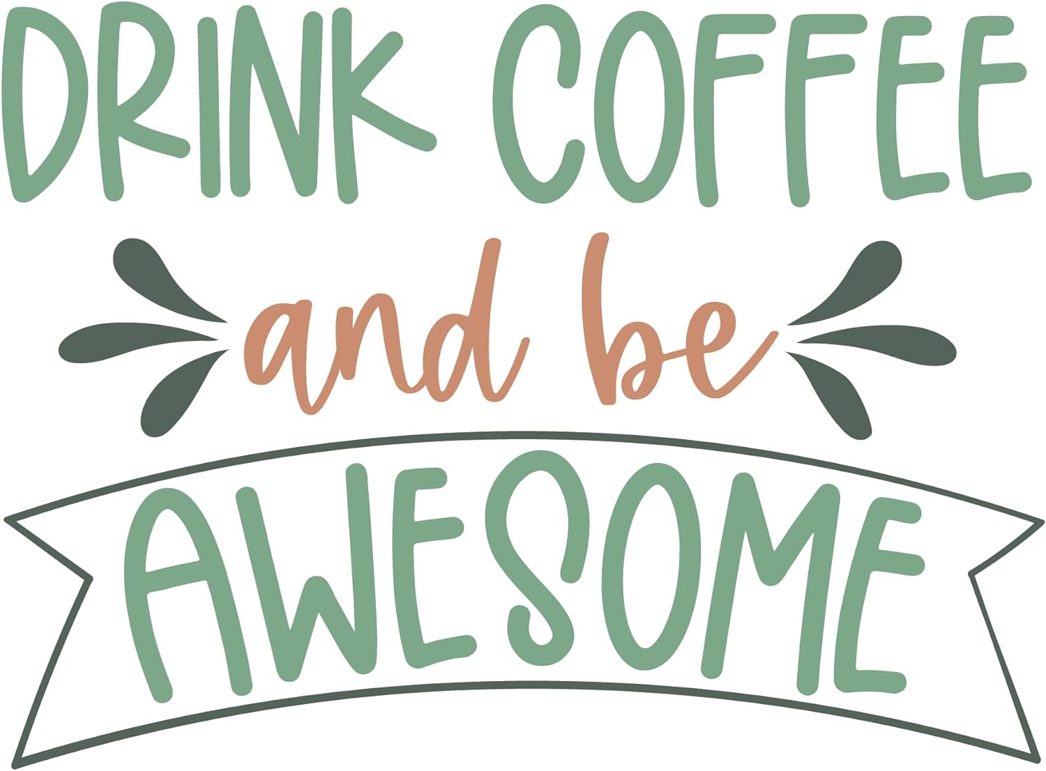 Inspirational Quote "Drink Coffee and Be Awesome" Motivational Sticker Vinyl Decal Motivation Stickers- 5" Vinyl Sticker Waterproof