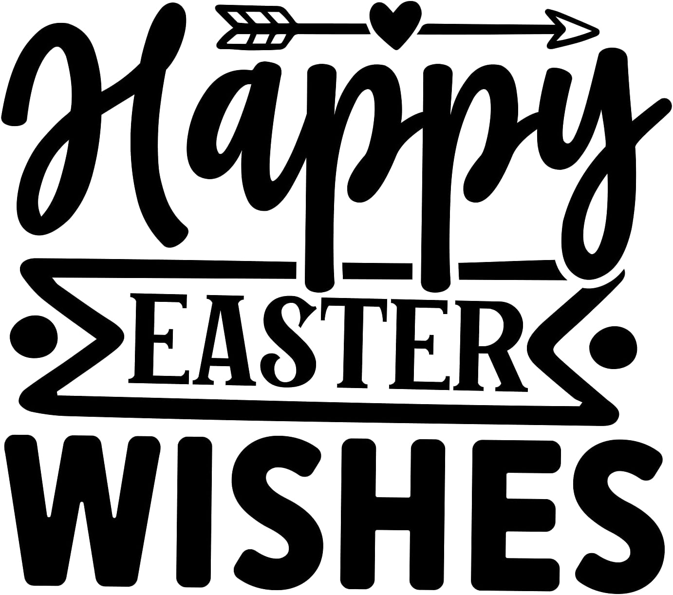 Inspirational Quote "Happy Easter Wishes" Motivational Sticker Vinyl Decal Motivation Stickers- 5" Vinyl Sticker Waterproof