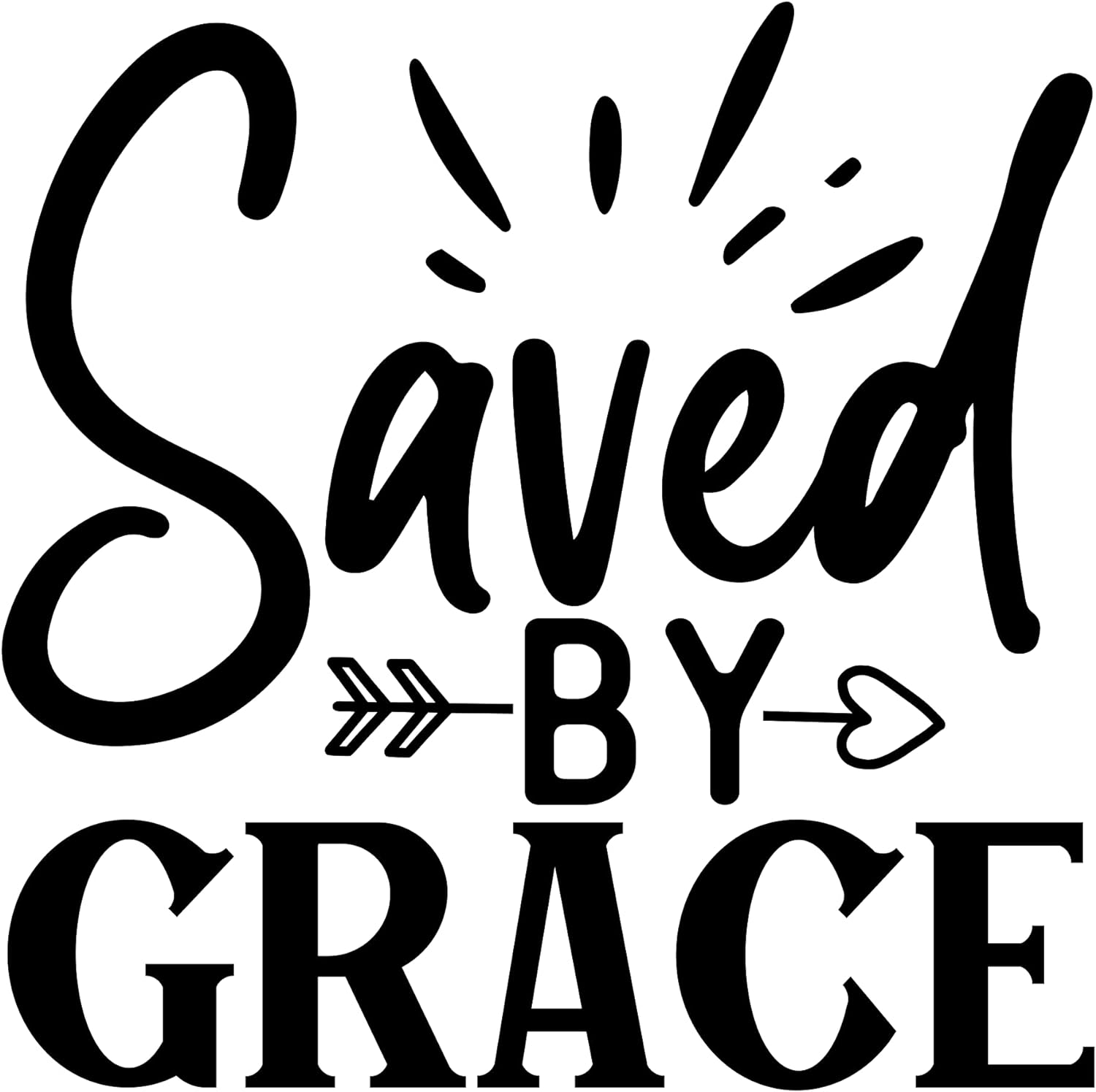 Inspirational Quote "Saved By Grace Great Sticker" Motivational Sticker Vinyl Decal Motivation Stickers- 5" Vinyl Sticker Waterproof