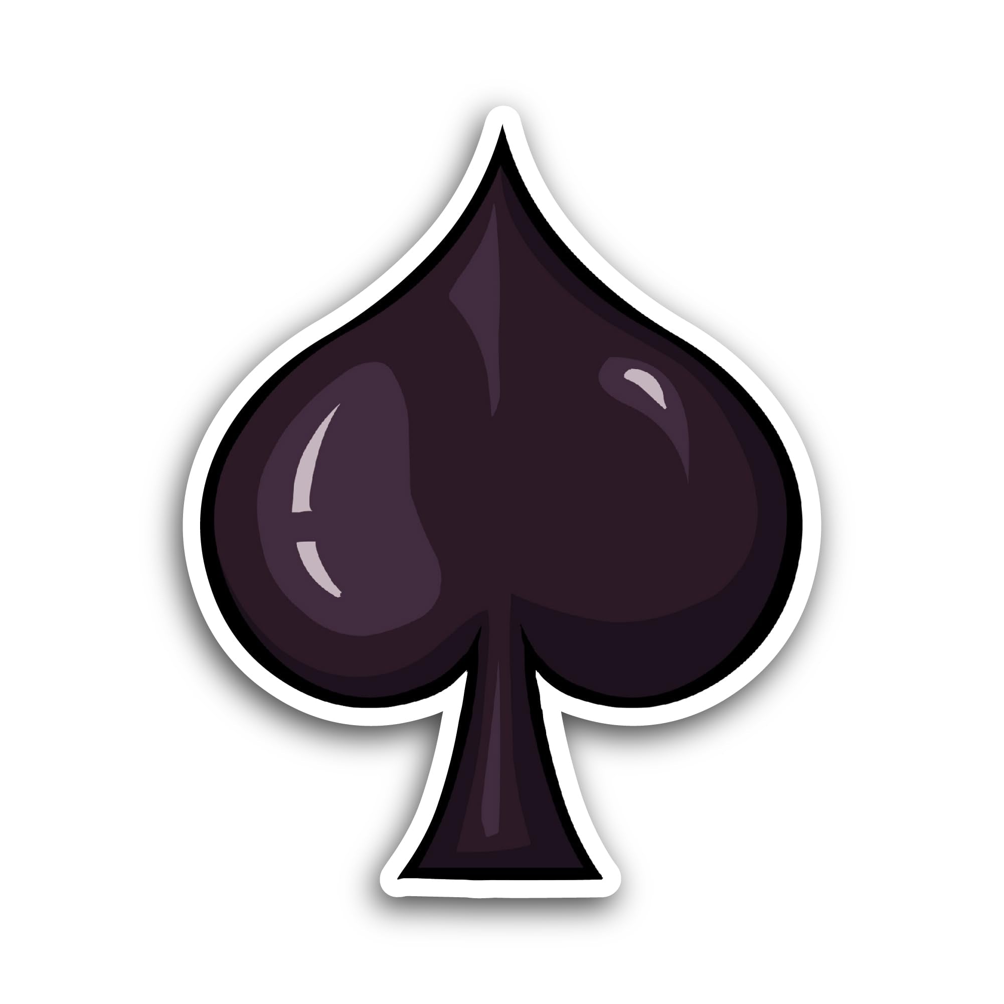 2 (Pieces) 3" and 5" Playing Card Spade Sign Sticker, Waterproof Vinyl Decals for Many Purpose Like