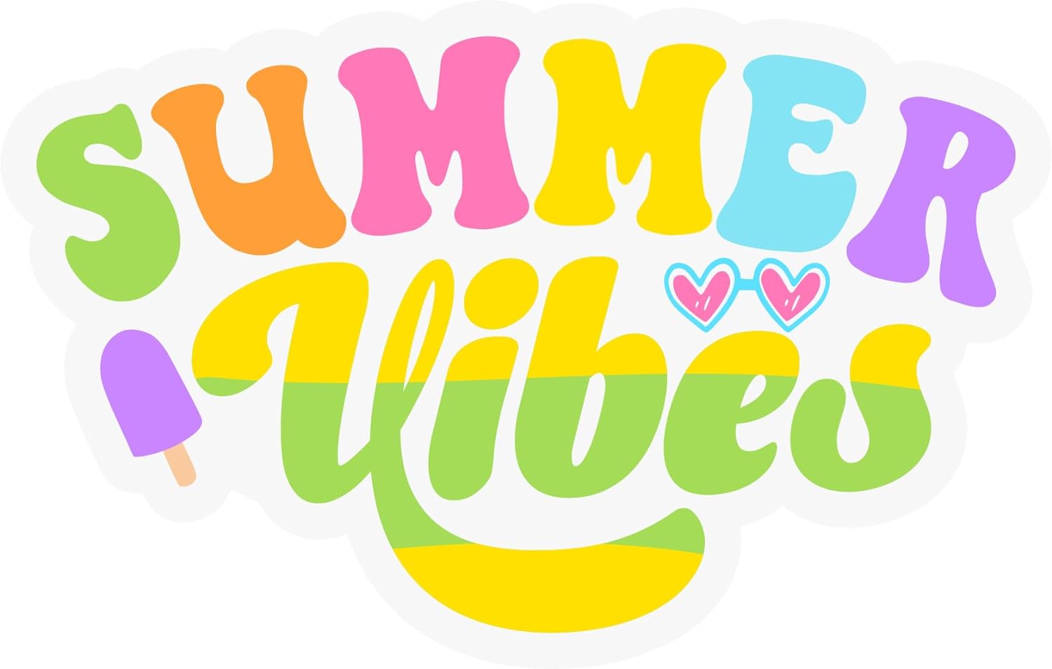 Inspirational Quote "Summer Vibes" Motivational Sticker Vinyl Decal Motivation Stickers- 5" Vinyl Sticker Waterproof