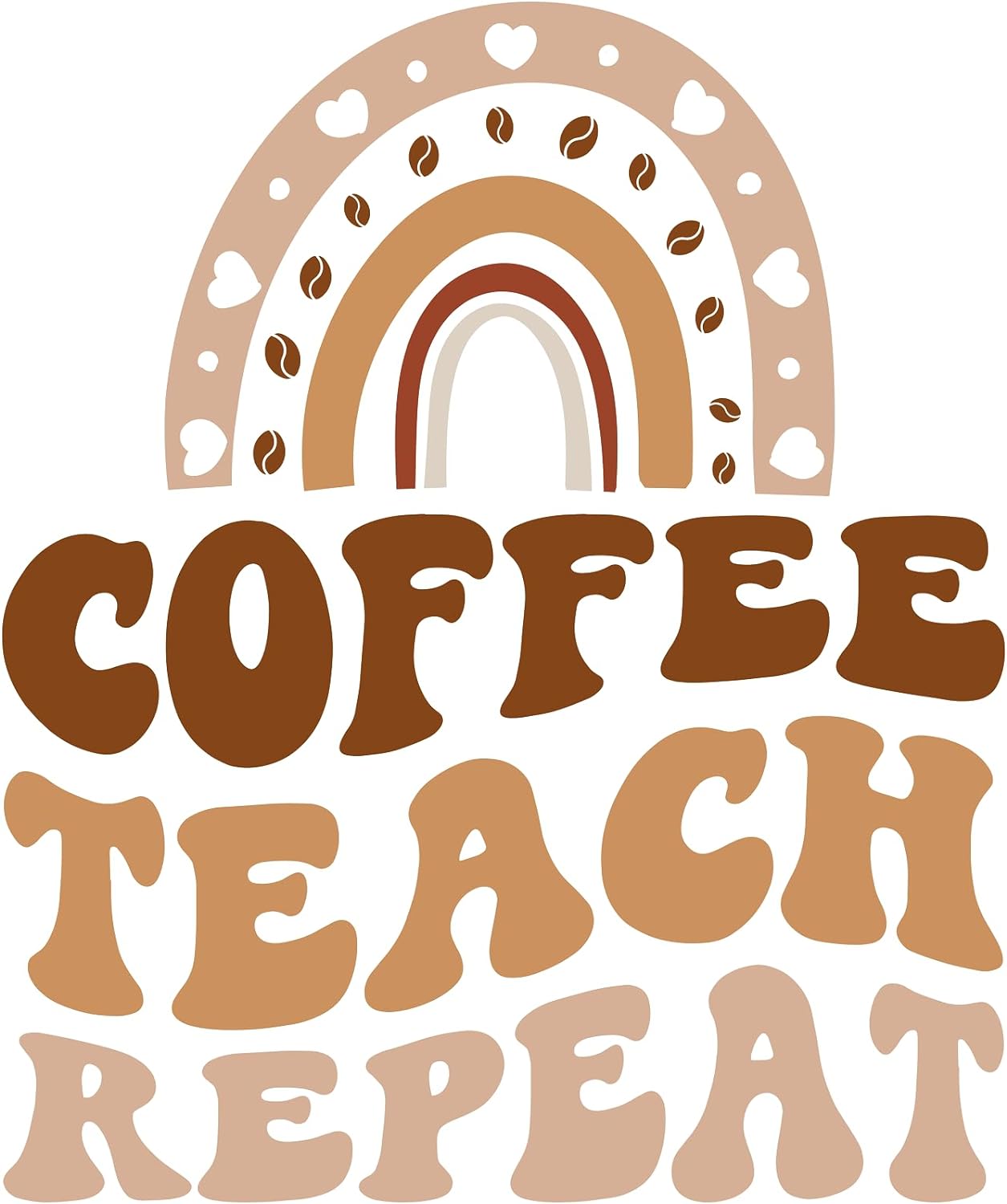Inspirational Quote "Coffee Teach Repeat, Sticker" Motivational Sticker Vinyl Decal Motivation Stickers- 5" Vinyl Sticker Waterproof