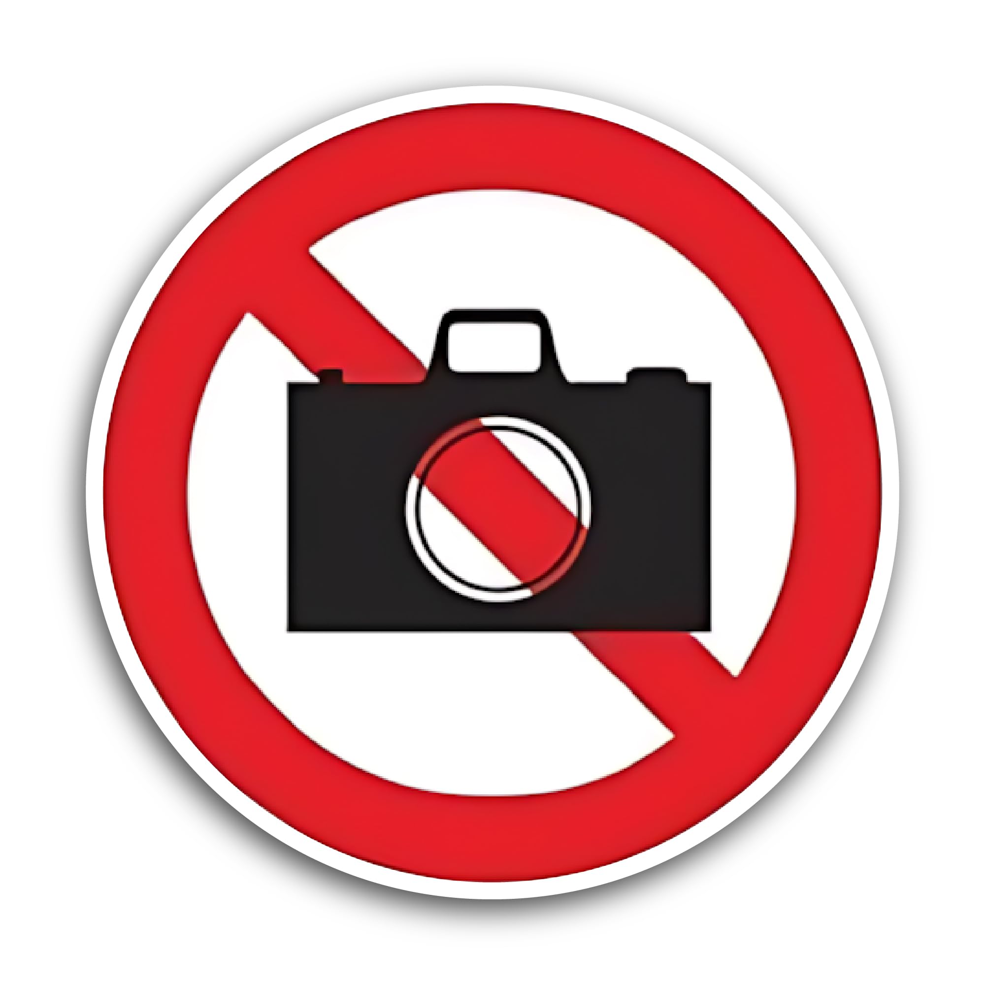 2 (Pieces) 3" and 5" Camera Not Allowed Sign Sticker, Waterproof Vinyl Decals for Many Purpose Like