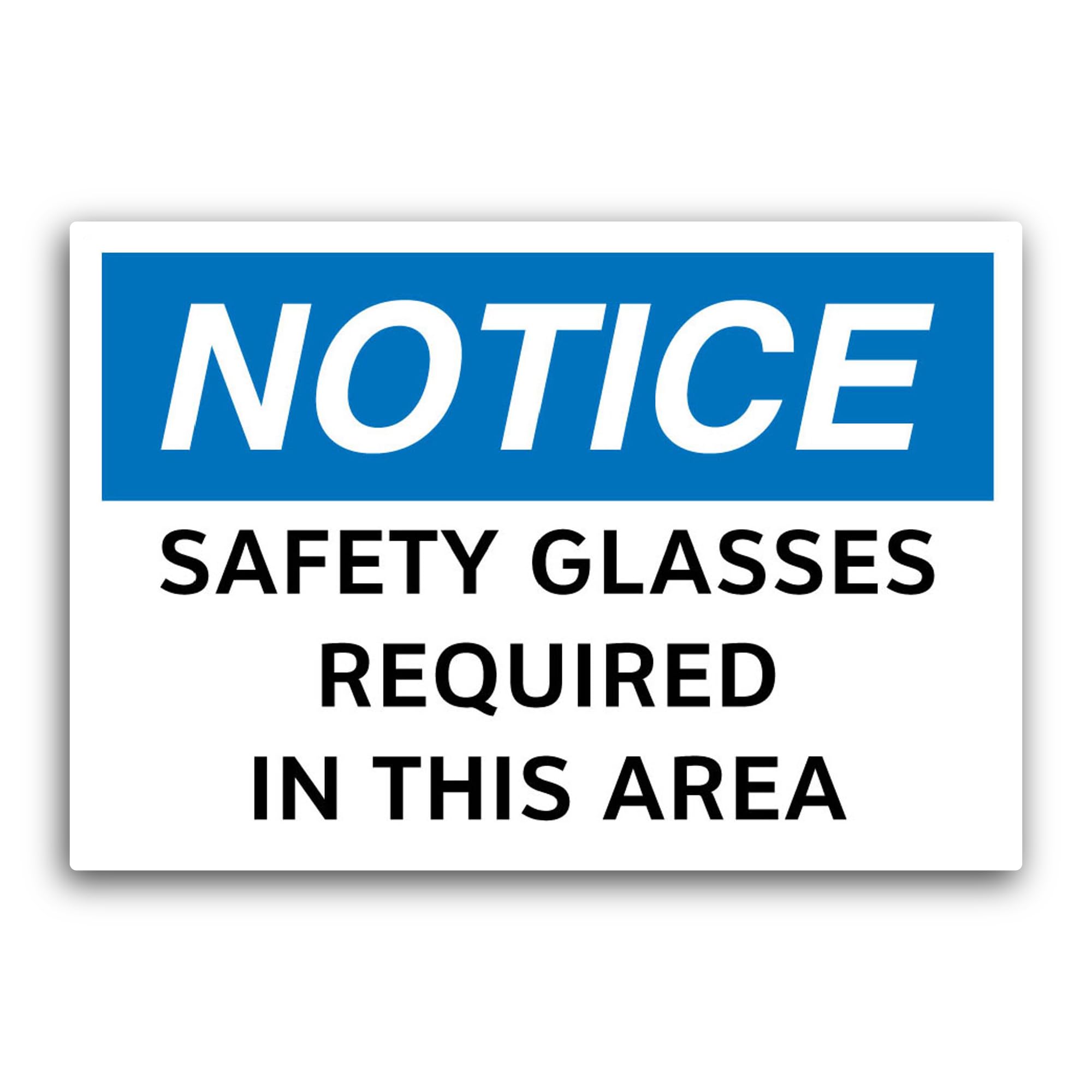 2 (Pieces) 3" and 5" Safety Glasses Required Sticker, Waterproof Vinyl Decals for Many Purpose Like