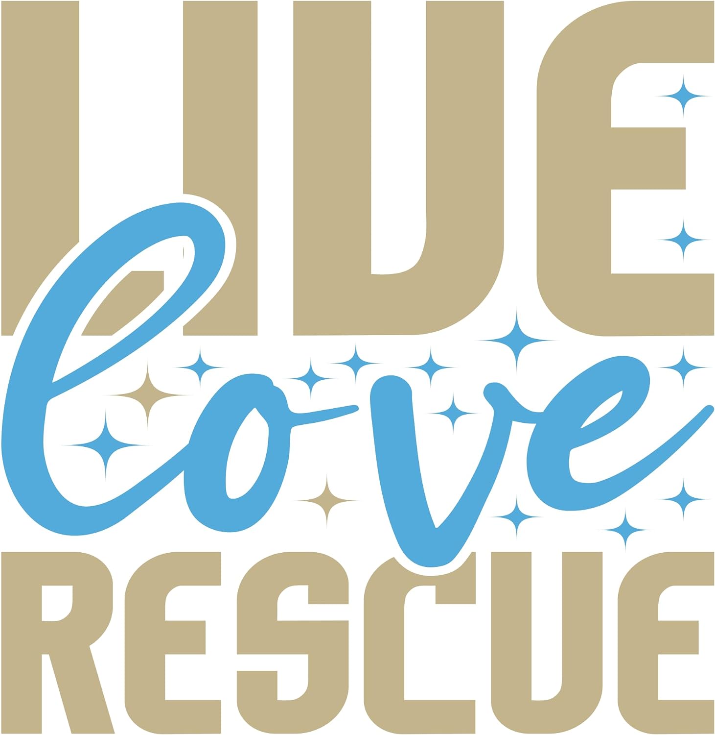 Inspirational Quote "Live Love Rescue" Motivational Sticker Vinyl Decal Motivation Stickers- 5" Vinyl Sticker Waterproof