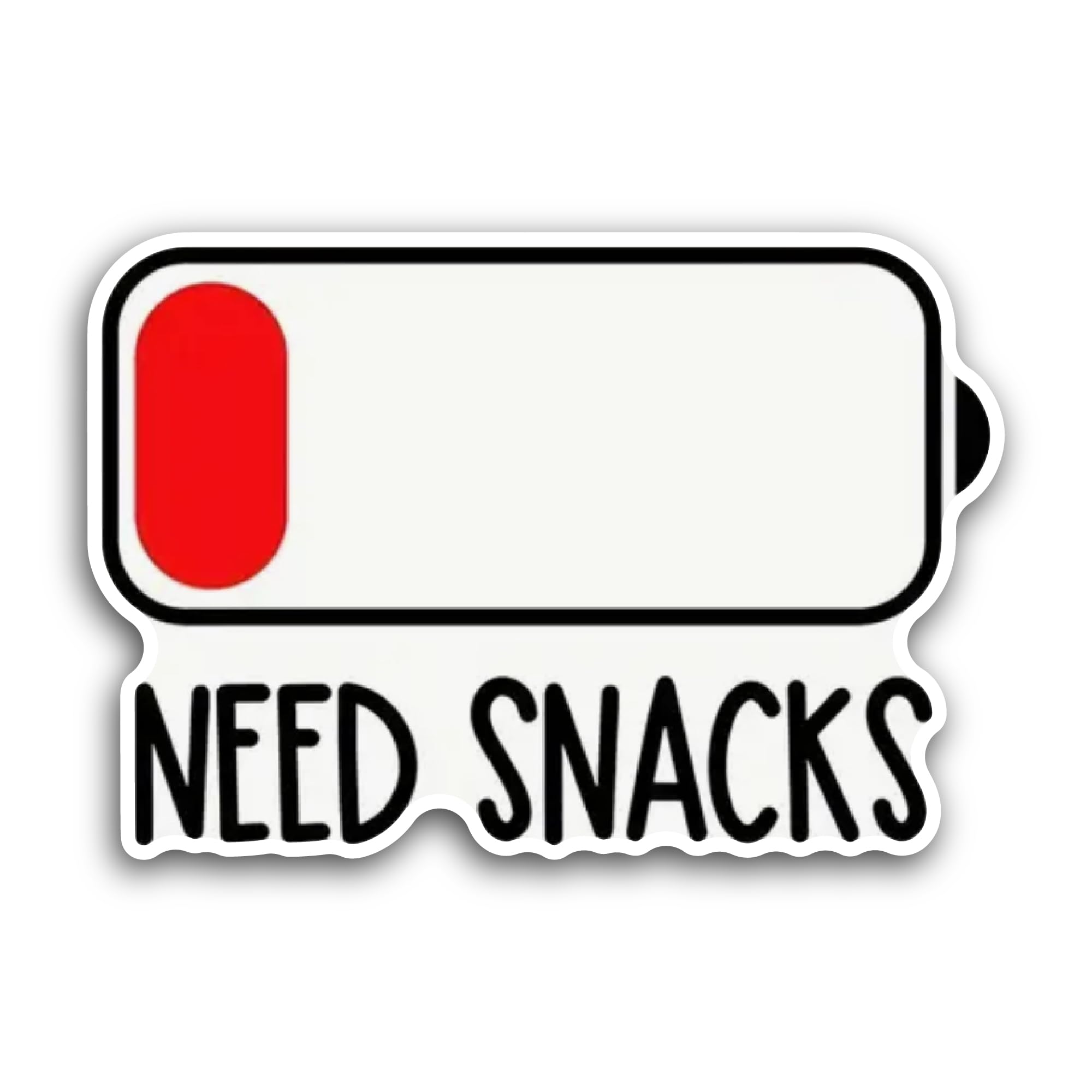 2 (Pieces) 3" and 5" Need Snacks Text Sticker, Waterproof Vinyl Decals for Many Purpose Like Cars, T