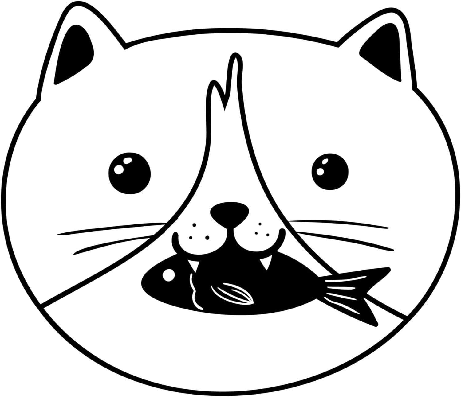 Inspirational Quote "Cat Eating Fish Sketch" Motivational Sticker Vinyl Decal Motivation Stickers- 5" Vinyl Sticker Waterproof