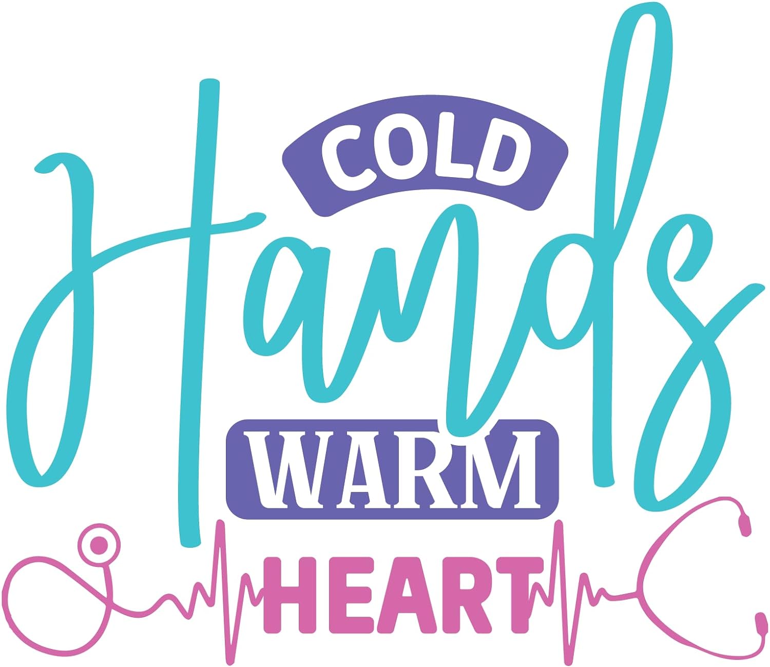Inspirational Quote "Cold Hand Warm Heart Icon" Motivational Sticker Vinyl Decal Motivation Stickers- 5" Vinyl Sticker Waterproof