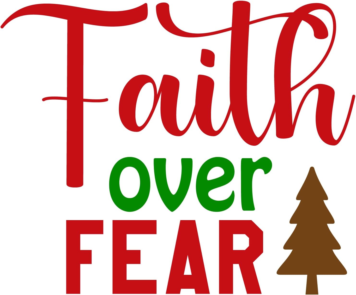 Inspirational Quote "Faith Over Fear, Pretty Sticker Gift" Motivational Sticker Vinyl Decal Motivation Stickers- 5" Vinyl Sticker Waterproof