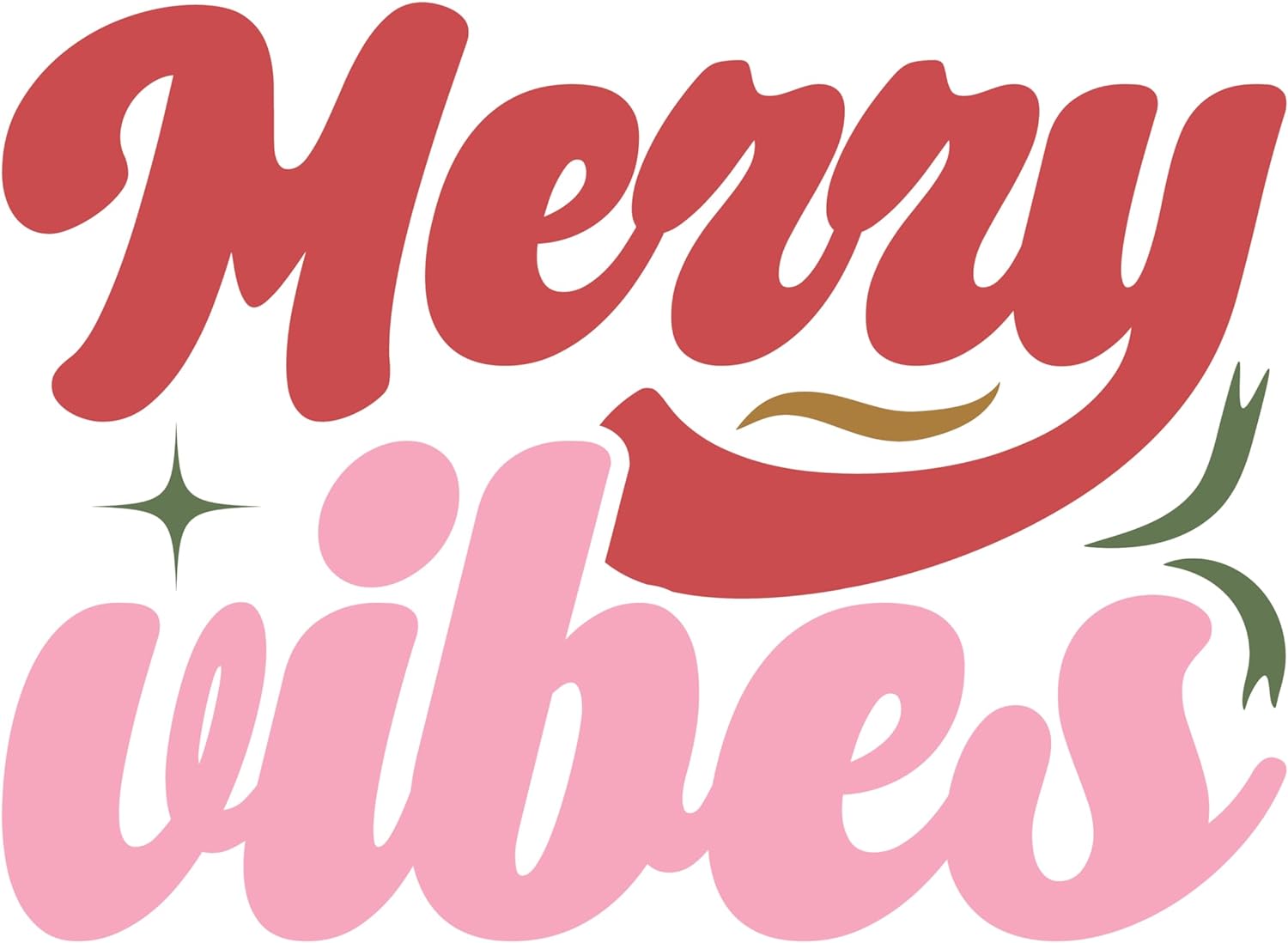 Inspirational Quote Merry Vibes, Motivational Sticker Vinyl Decal Motivation Stickers- 5" Vinyl Sticker Waterproof