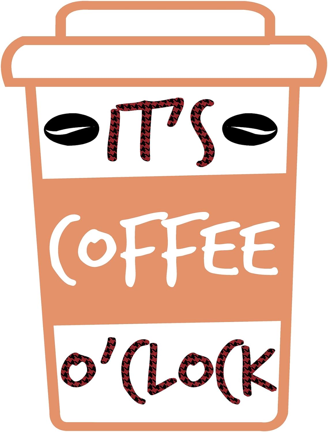 Inspirational Quote "Its Coffee O`Clock" Motivational Sticker Vinyl Decal Motivation Stickers- 5" Vinyl Sticker Waterproof