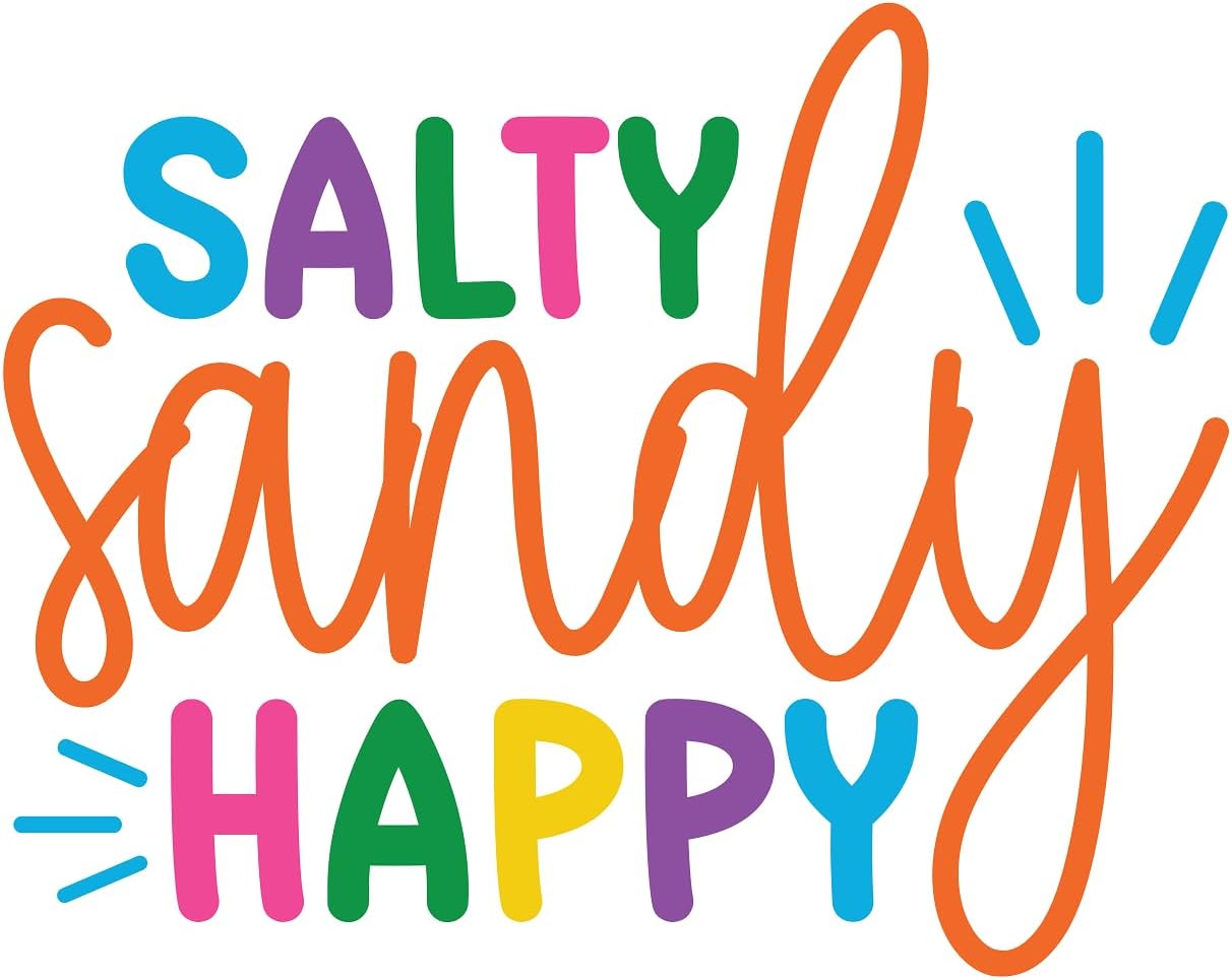 Inspirational Quote "Salty Sandy Happy" Motivational Sticker Vinyl Decal Motivation Stickers - 5" Vinyl Sticker Waterproof