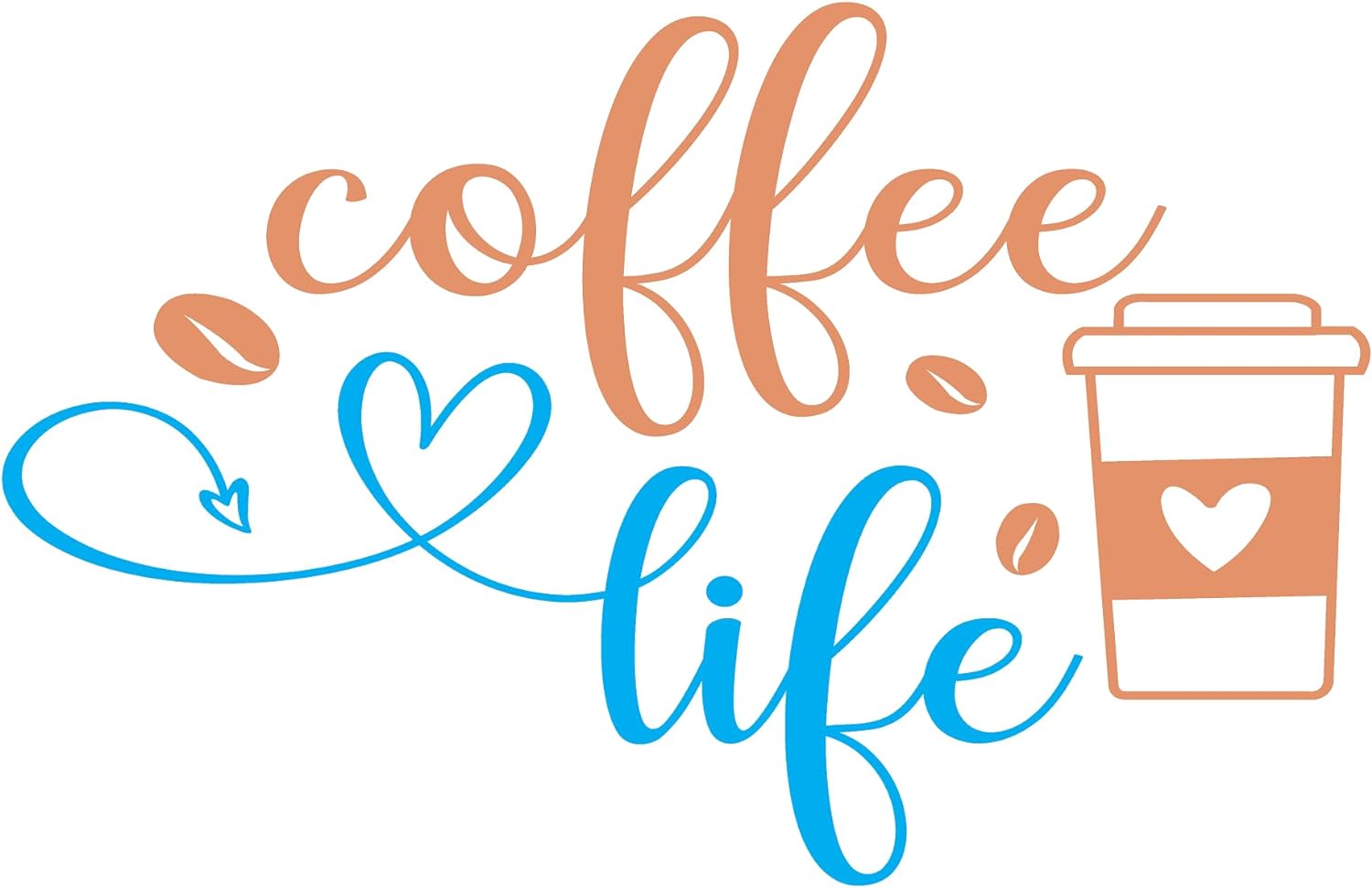 Inspirational Quote "Coffee Life" Motivational Sticker Vinyl Decal Motivation Stickers- 5" Vinyl Sticker Waterproof