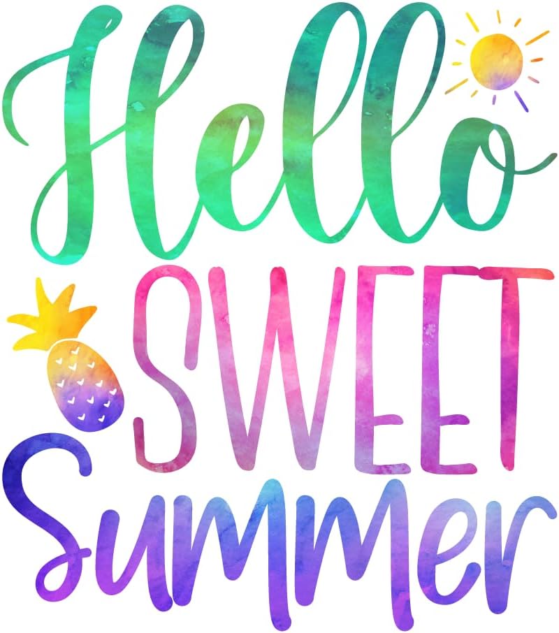 Inspirational Quote "Hello Sweet Summer" Motivational Sticker Vinyl Decal Motivation Stickers- 5" Vinyl Sticker Waterproof