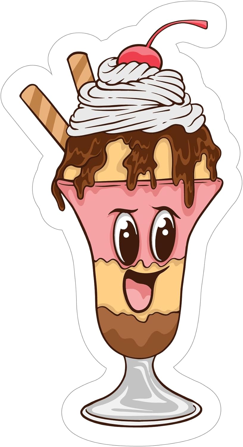 Inspirational Quote Ice Cream Sundae Motivational Sticker Vinyl Decal Motivation Stickers- 5" Vinyl Sticker Waterproof