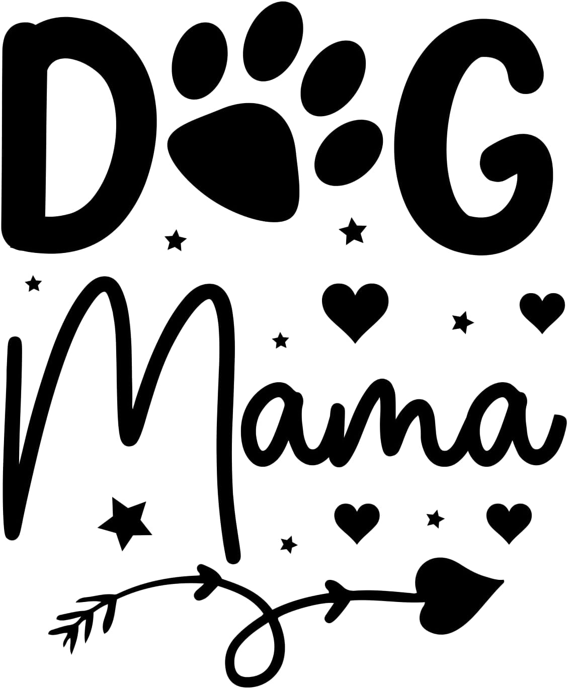 Inspirational Quote - "Dog Mama" Motivational Sticker Vinyl Decal Family Stickers - 5" Vinyl Sticker Waterproof.