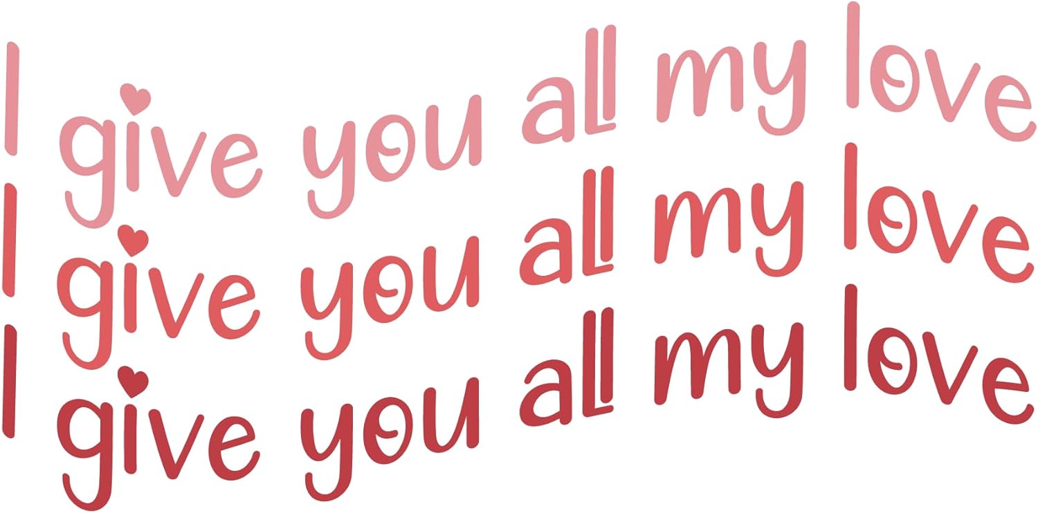 Inspirational Quote I Give You All My Love I Give You All My Love I Give You All My Love Motivational Sticker Vinyl Decal Motivation Stickers- 5" Vinyl Sticker Waterproof