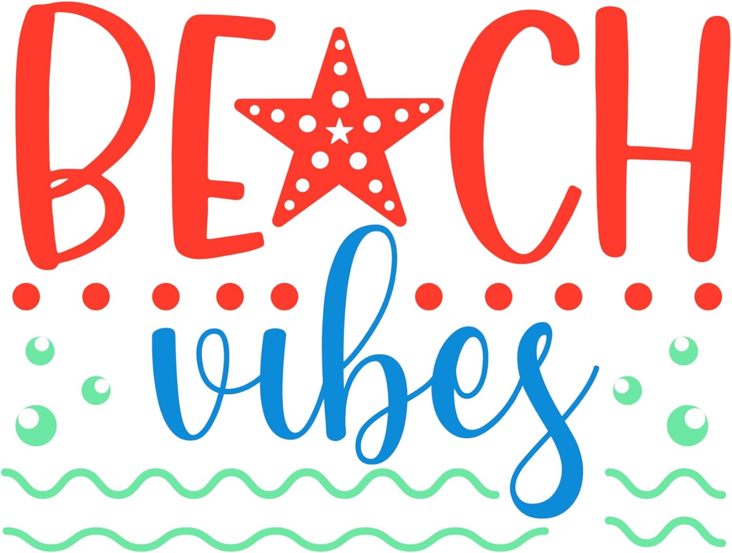 Inspirational Quote "Beach Vibes" Motivational Sticker Vinyl Decal Motivation Stickers- 5" Vinyl Sticker Waterproof