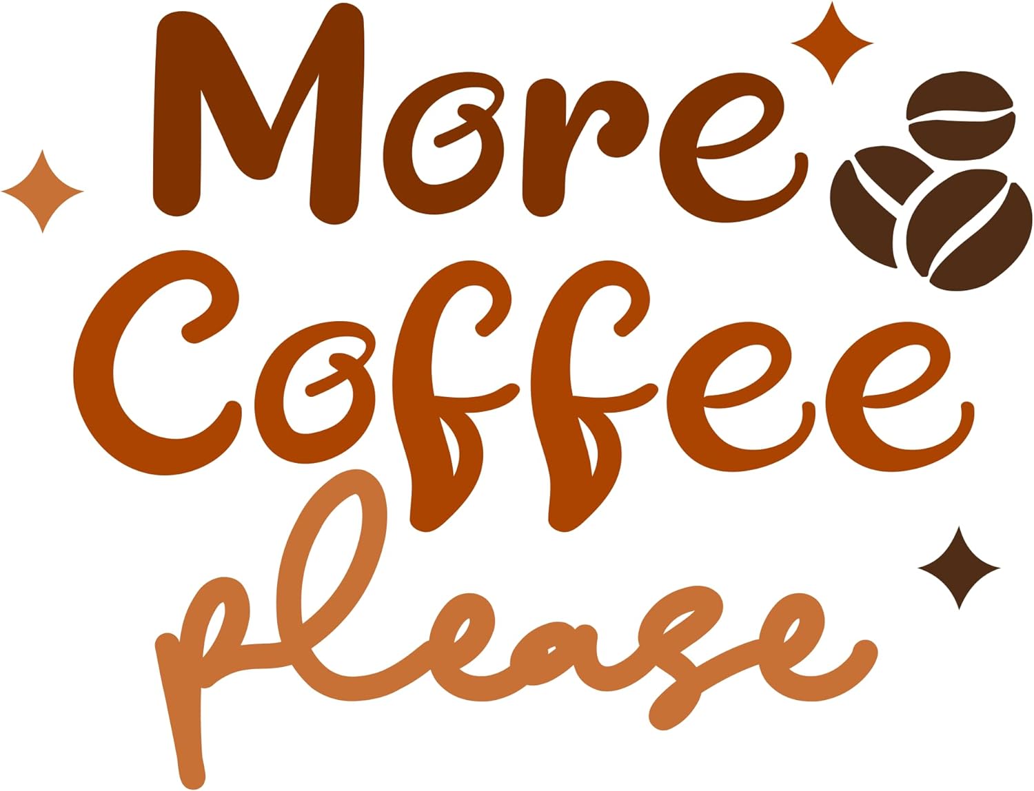 Inspirational Quote "More Coffee Please" Motivational Sticker Vinyl Decal Motivation Stickers- 5" Vinyl Sticker Waterproof
