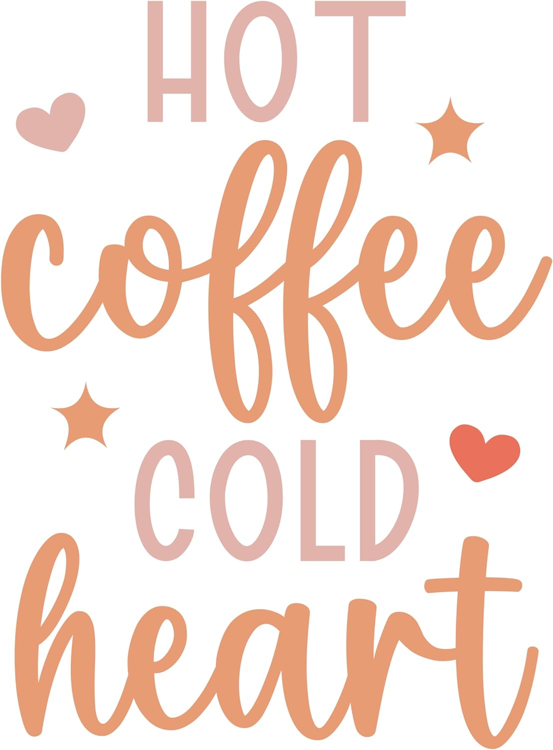 Inspirational Quote "Hot Coffee Cold Heart -" Motivational Sticker Vinyl Decal Motivation Stickers- 5" Vinyl Sticker Waterproof