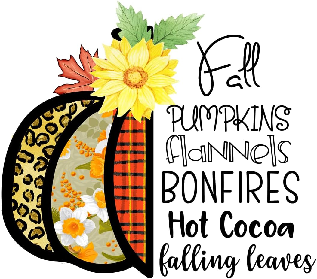 Inspirational Quote Fall Pumpkin Flannels Bonefires Hot Cocoa Falling Leaves Motivational Sticker Vinyl Decal Motivation Stickers- 5" Vinyl Sticker Waterproof