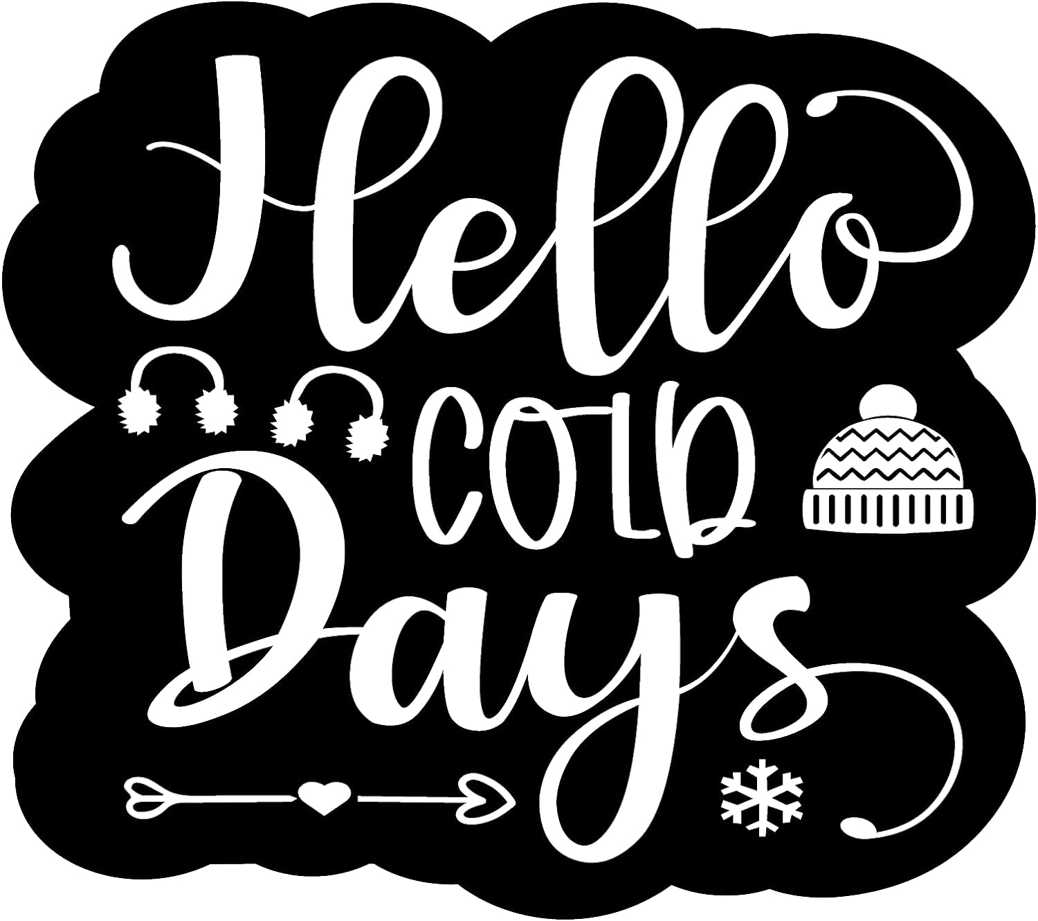 Inspirational Quote Hello Cold Days Motivational Sticker Vinyl Decal Motivation Stickers- 5" Vinyl Sticker Waterproof