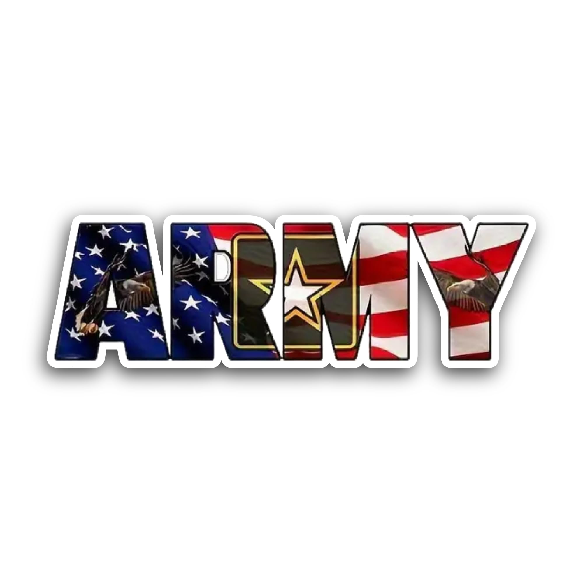 2 (Pieces) 3" and 5" Army Text Sticker, Waterproof Vinyl Decals for Many Purpose Like Cars, Trucks,