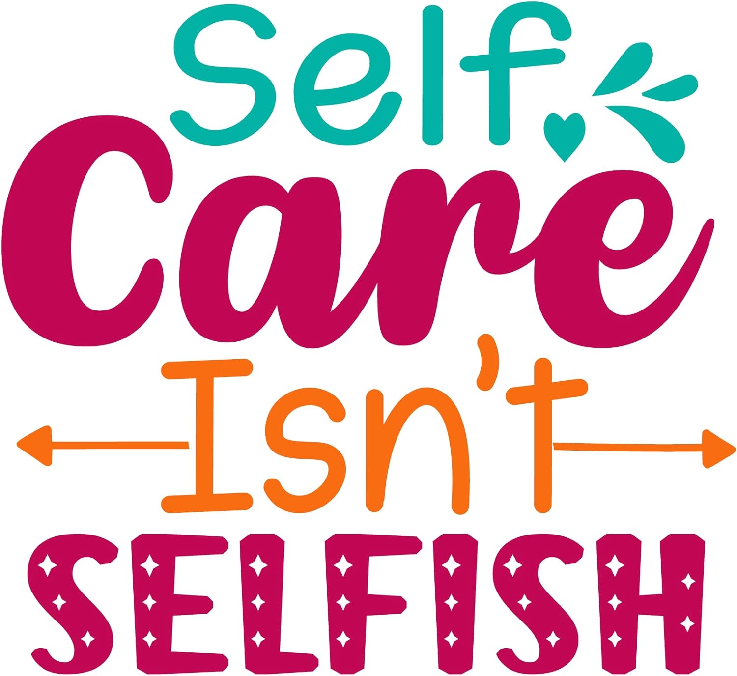 Inspirational Quote "Self Care Isnt Selfish" Motivational Sticker Vinyl Decal Motivation Stickers- 5" Vinyl Sticker Waterproof