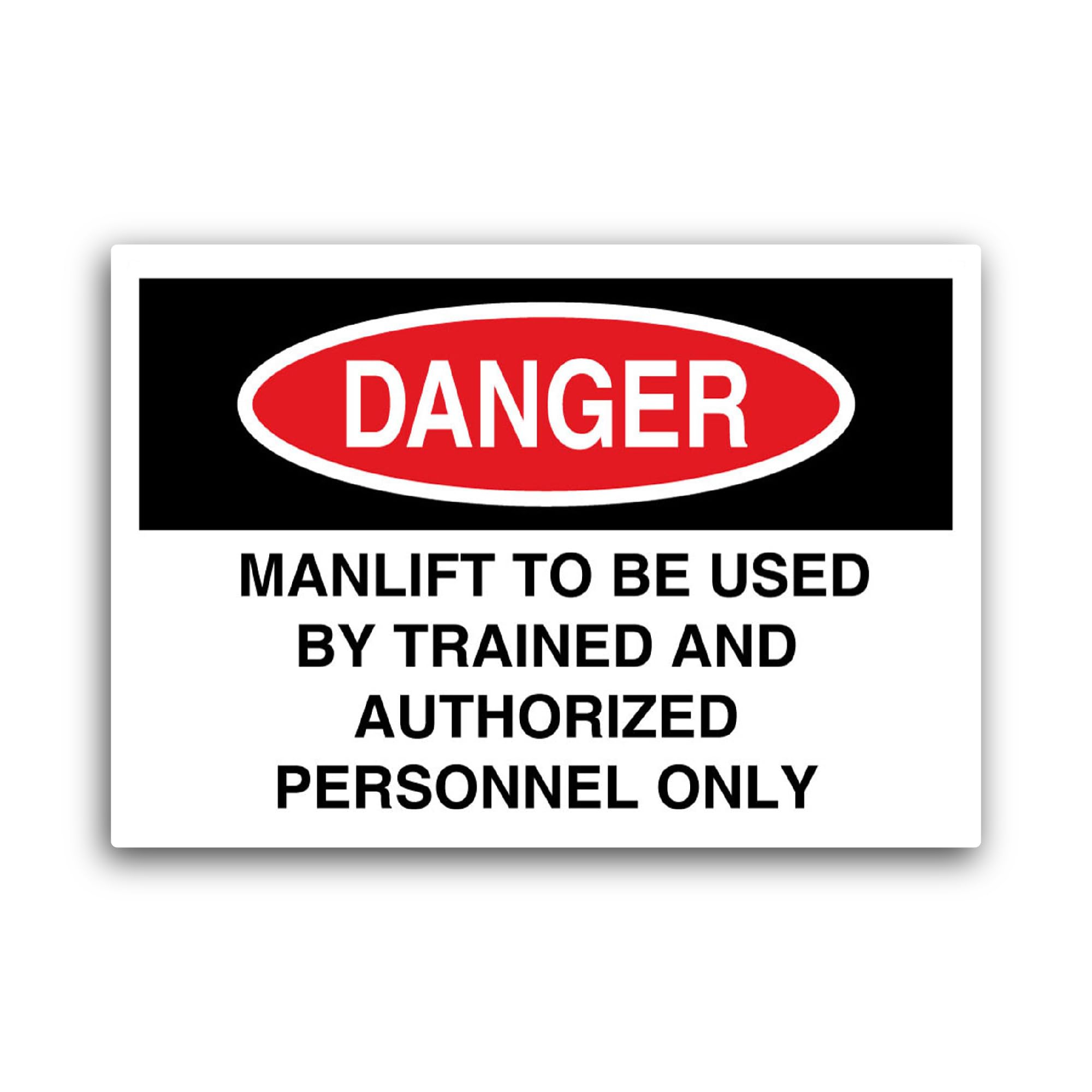 2 (Pieces) 3" and 5" Danger Manlift to Be Used Sticker, Waterproof Vinyl Decals for Many Purpose Lik