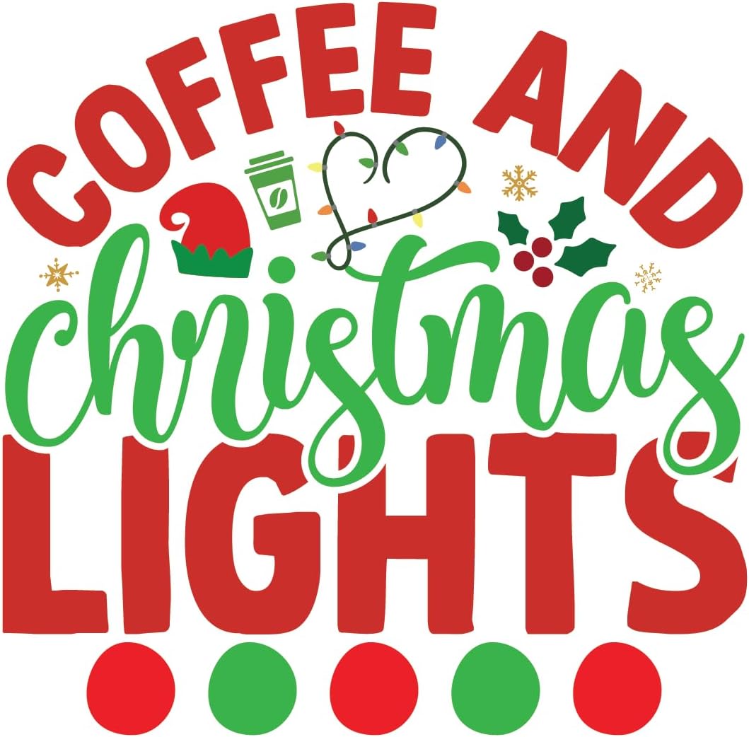 Inspirational Quote Coffee and Christmas Lights Motivational Sticker Vinyl Decal Motivation Stickers- 5" Vinyl Sticker Waterproof