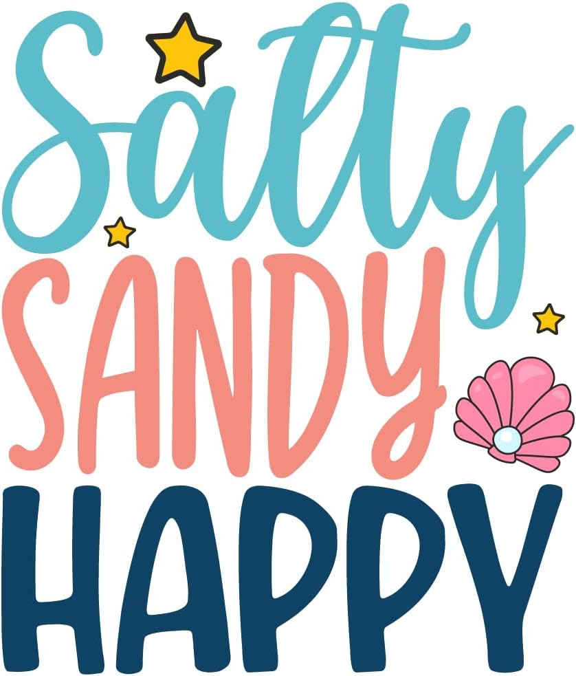 Inspirational Quote "Salty Sandy Happy" Motivational Sticker Vinyl Decal Motivation Stickers- 5" Vinyl Sticker Waterproof