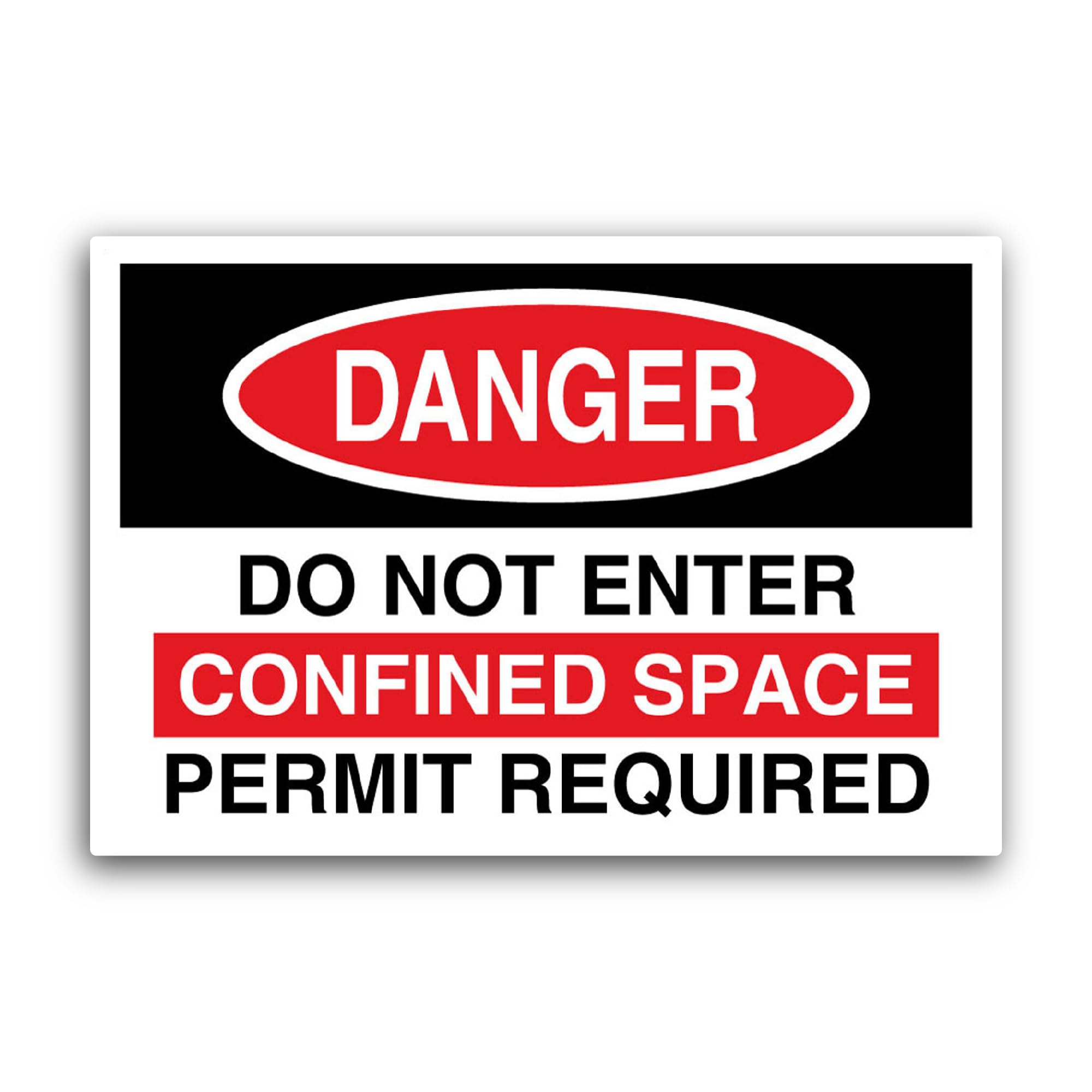 2 (Pieces) 3" and 5" Danger Confined Space Sign Sticker, Waterproof Vinyl Decals for Many Purpose Li