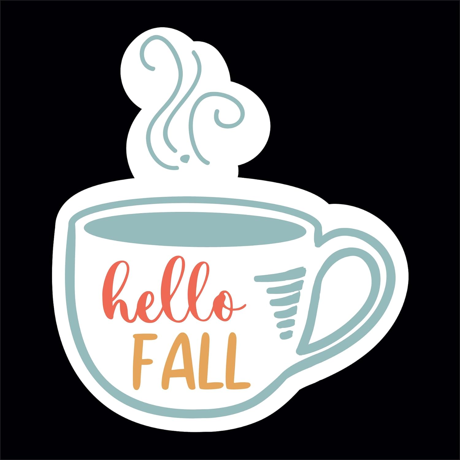 Inspirational Quote Hello Fall Cup Motivational Sticker Vinyl Decal Motivation Stickers- 5" Vinyl Sticker Waterproof