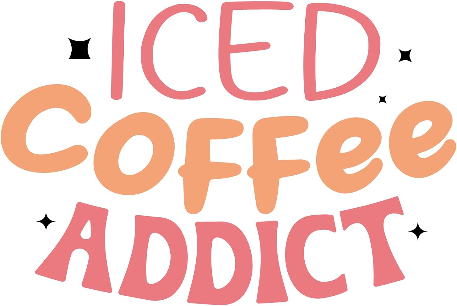 Inspirational Quote "Iced Coffee Addict" Motivational Sticker Vinyl Decal Motivation Stickers- 5" Vinyl Sticker Waterproof