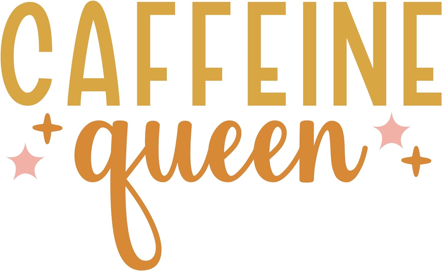 Inspirational Quote "Caffeine Queen -" Motivational Sticker Vinyl Decal Motivation Stickers- 5" Vinyl Sticker Waterproof