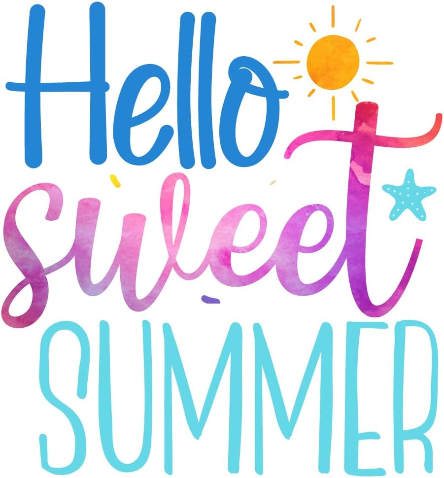 Inspirational Quote "Hello Sweet Summer" Motivational Sticker Vinyl Decal Motivation Stickers- 5" Vinyl Sticker Waterproof