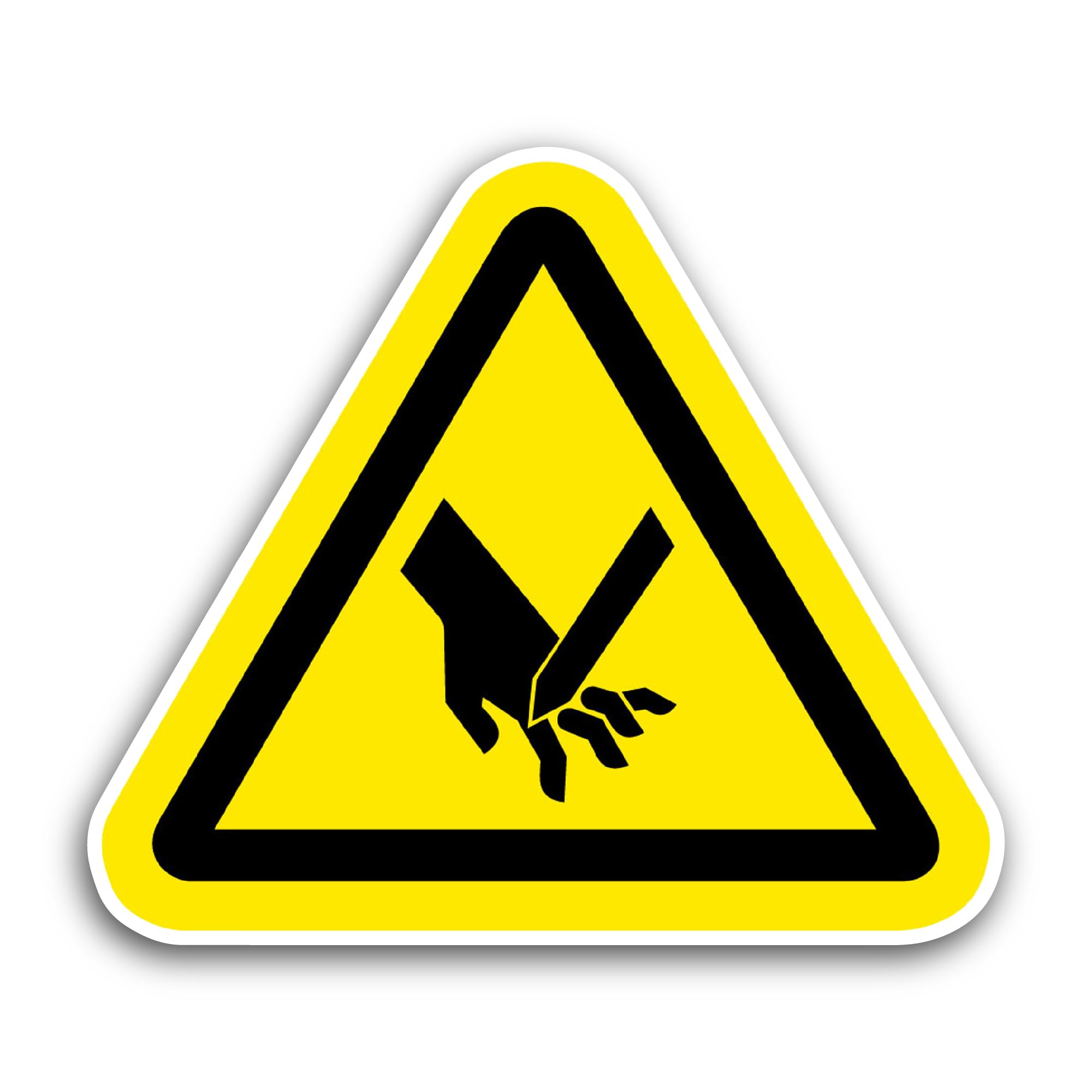 2 (Pieces) 3" and 5" Warning Cut Hazard Sticker, Waterproof Vinyl Decals for Many Purpose Like Cars,