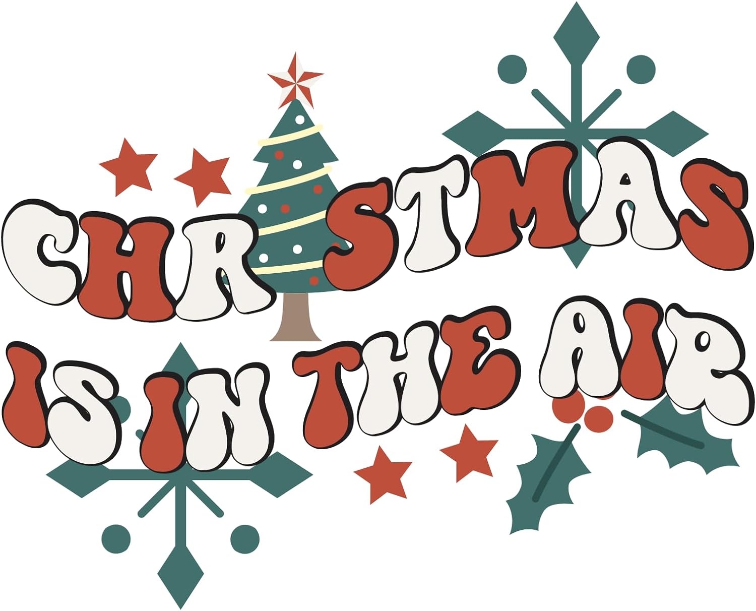 Inspirational Quote Christmas is in The Air Motivational Sticker Vinyl Decal Motivation Stickers- 5" Vinyl Sticker Waterproof