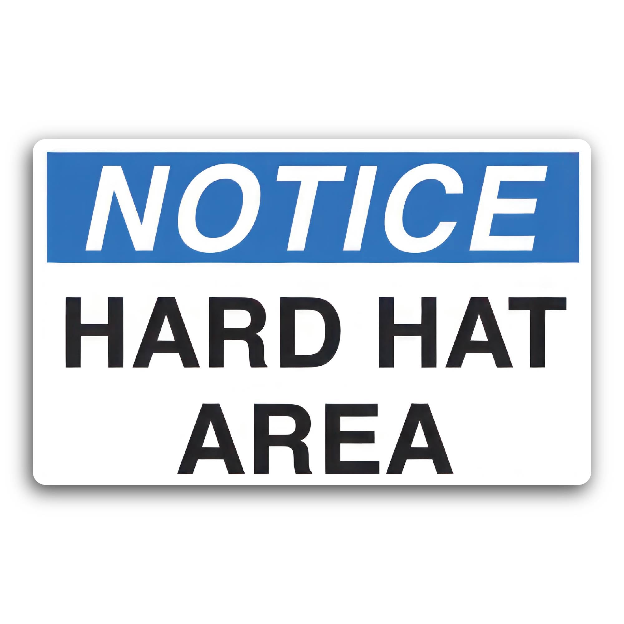2 (Pieces) 3" and 5" Notice Hard Hat Area Decal Sticker, Waterproof Vinyl Decals for Many Purpose Li