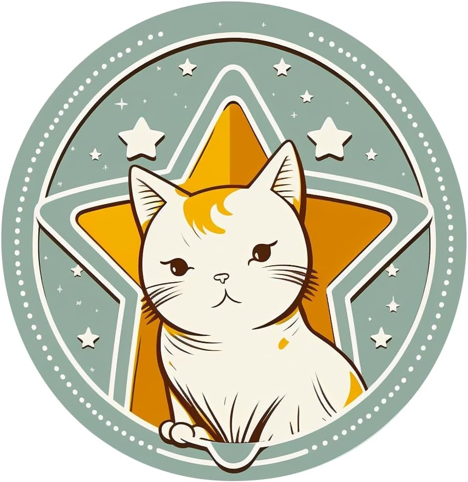Inspirational Quote "Kittens cat with Star" Motivational Sticker Vinyl Decal Motivation Stickers- 5" Vinyl Sticker Waterproof