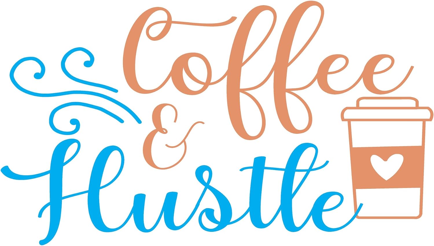 Inspirational Quote "Coffee Hustle" Motivational Sticker Vinyl Decal Motivation Stickers- 5" Vinyl Sticker Waterproof