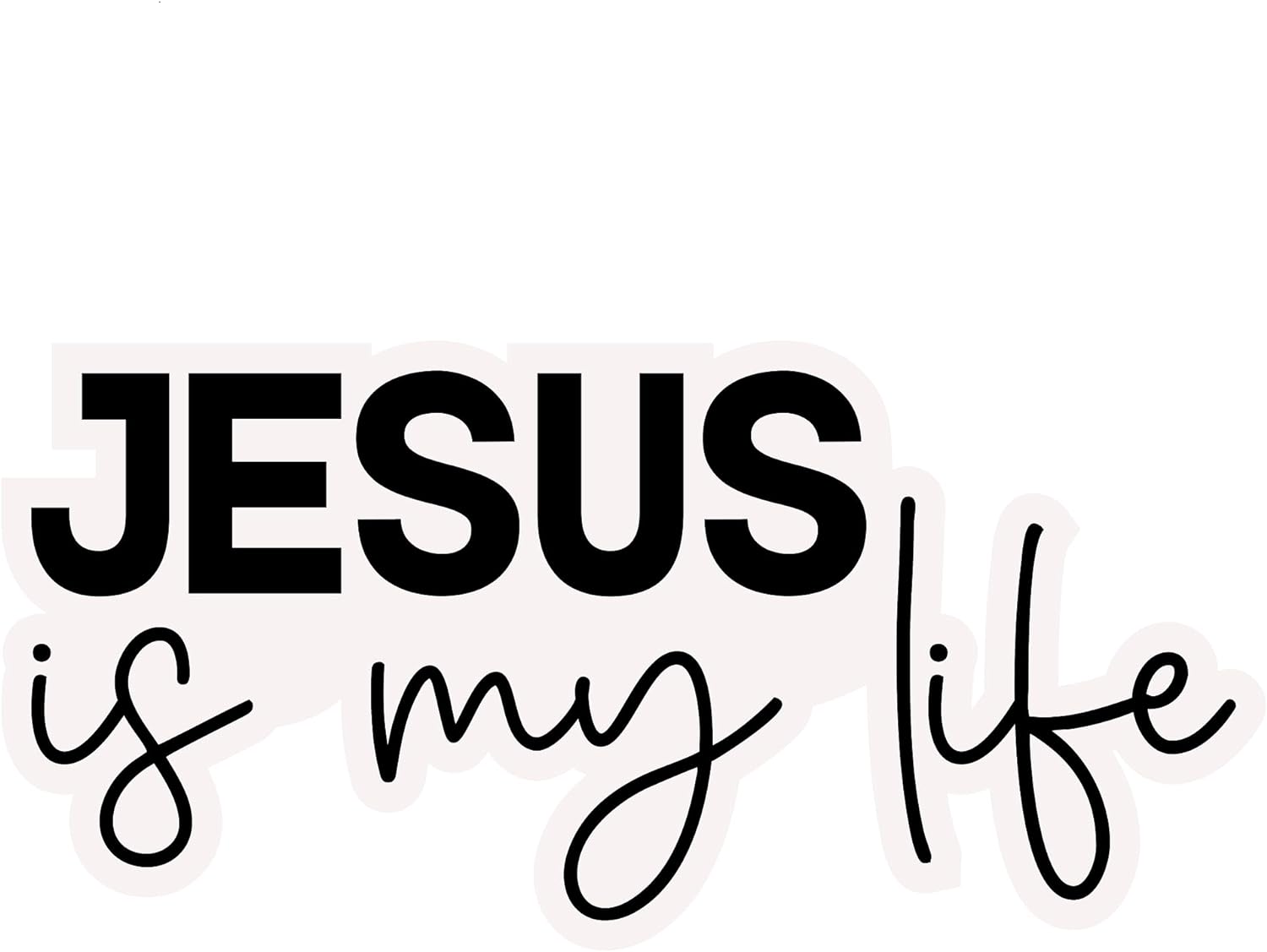 Inspirational Quote "Jesus Is My Life" Motivational Sticker Vinyl Decal Motivation Stickers- 5" Vinyl Sticker Waterproof