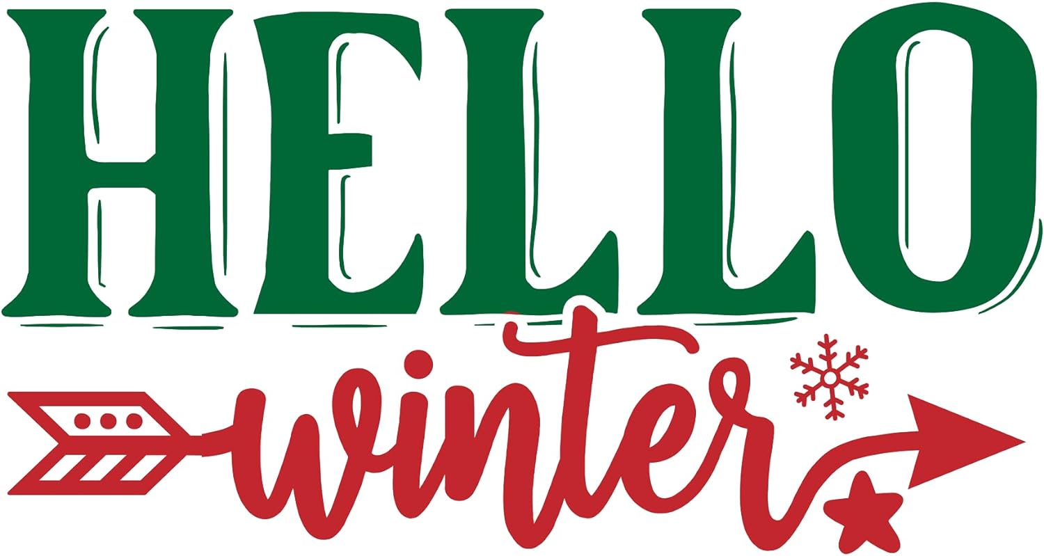 Inspirational Quote Hello Winter Motivational Sticker Vinyl Decal Motivation Stickers- 5" Vinyl Sticker Waterproof