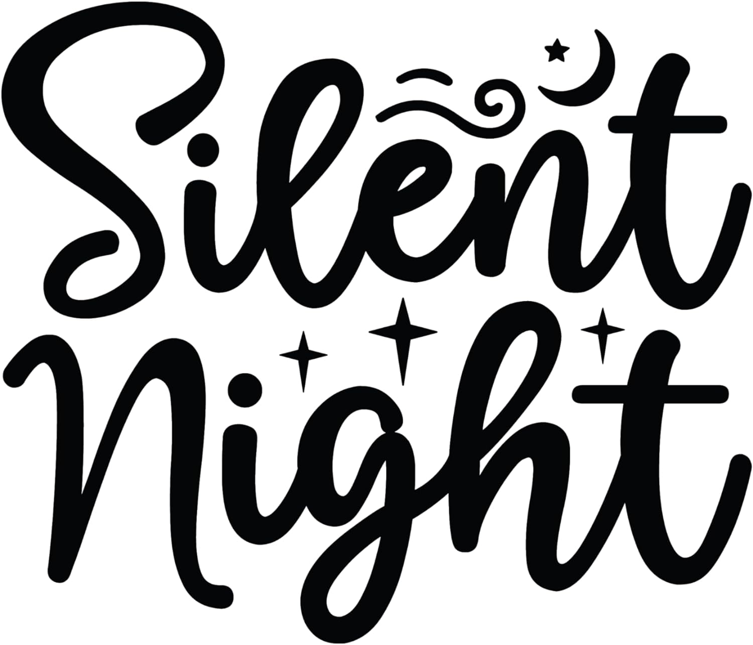 Inspirational Quote Silent Night, Motivational Sticker Vinyl Decal Motivation Stickers- 5" Vinyl Sticker Waterproof