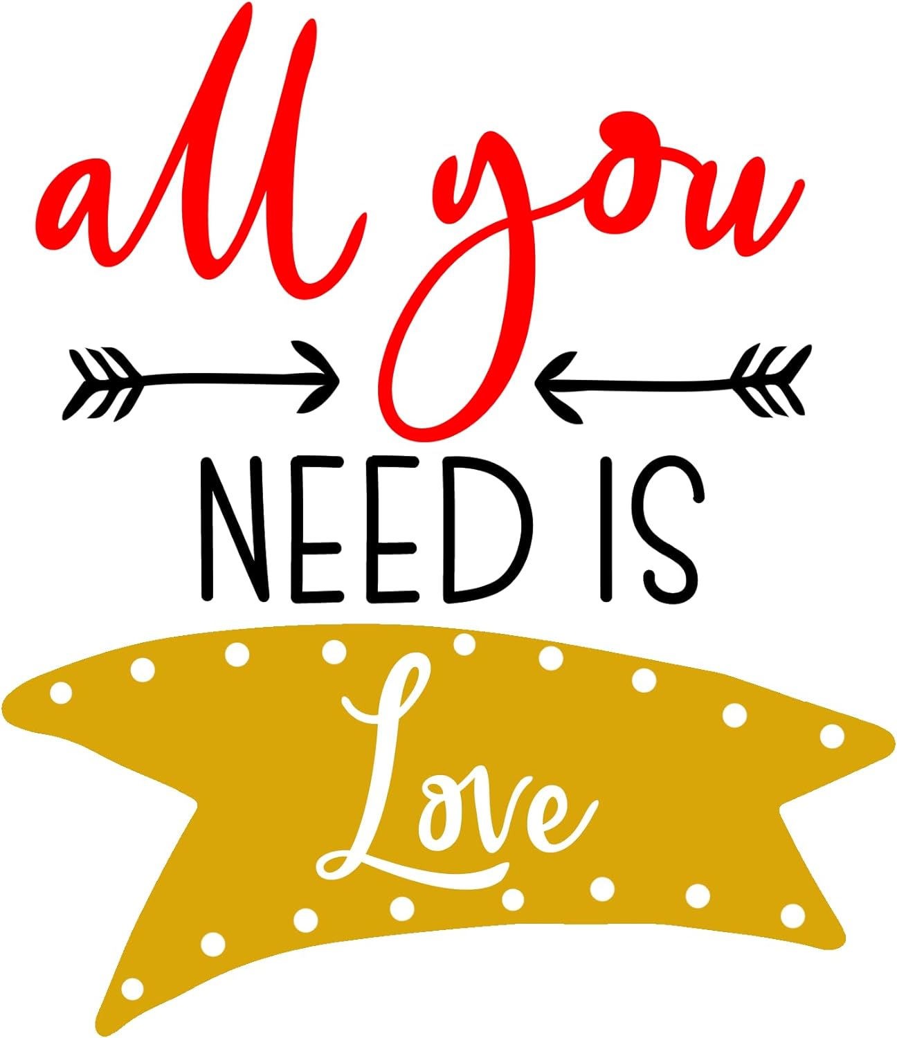 Inspirational Quote All Your Need is Love Motivational Sticker Vinyl Decal Motivation Stickers- 5" Vinyl Sticker Waterproof